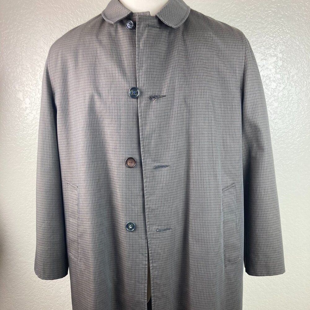 Towncraft by JCP Men's Gray Faux Fur Removable Lining Overcoat Size 46R-48R